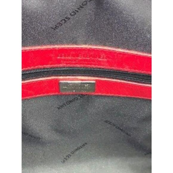 ANTONIO SCEPI RED LEATHER SHOULDER BAG - Picture 7 of 13